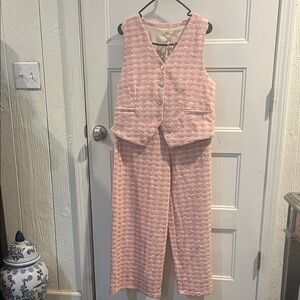 Entro Pink and Cream Tweed Set